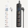 Rallonge MOXOM MX-ST16 multiprise 4 prises universelles et ports USB, blanche et noire