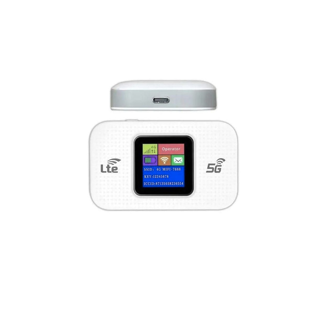 Routeur WiFi portable 4G MF68E blanc avec écran couleur